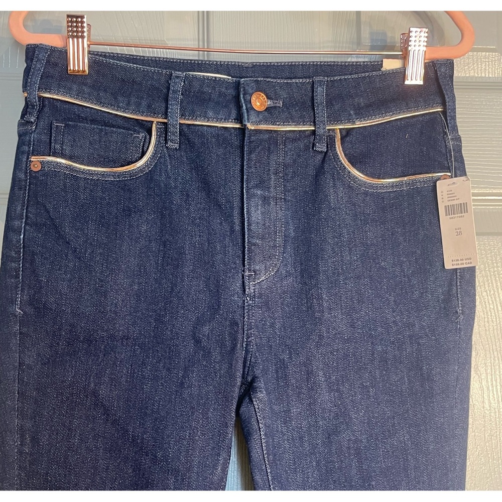 Anthropologie Pilcro High-Rise Metallic-Stitch Skinny Jeans NWT Size 28 - Picture 8 of 14